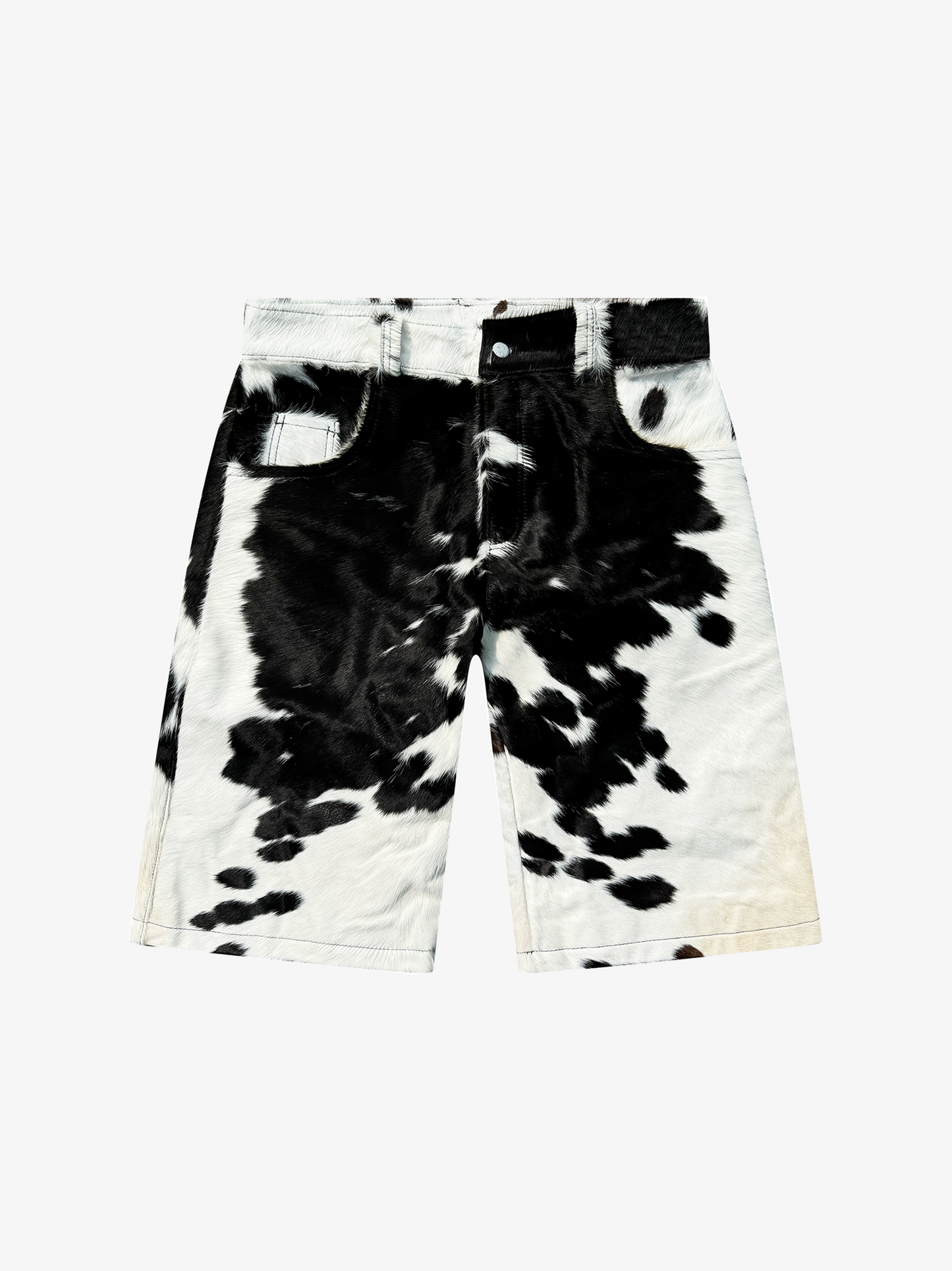 FLARED COWHIDE SHORTS
