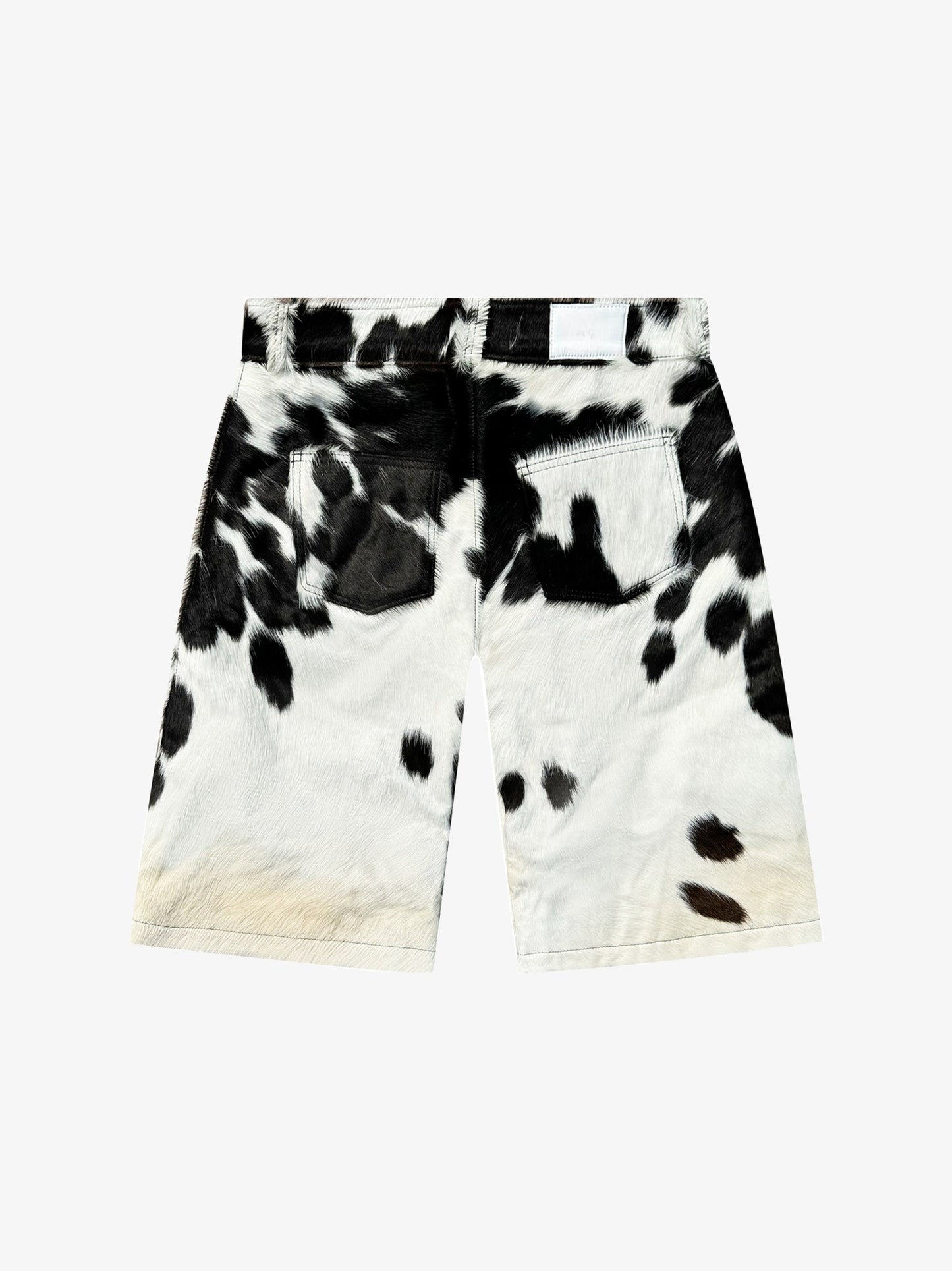 FLARED COWHIDE SHORTS