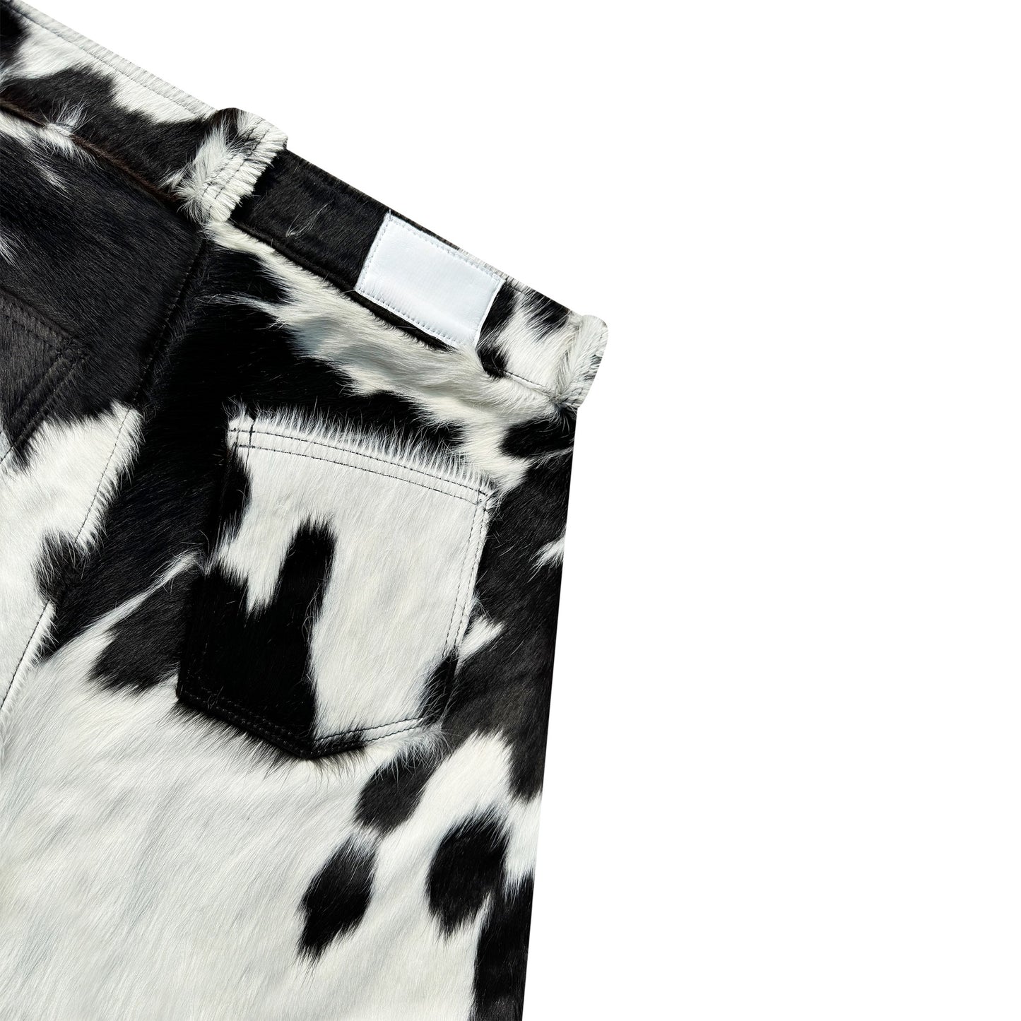FLARED COWHIDE SHORTS