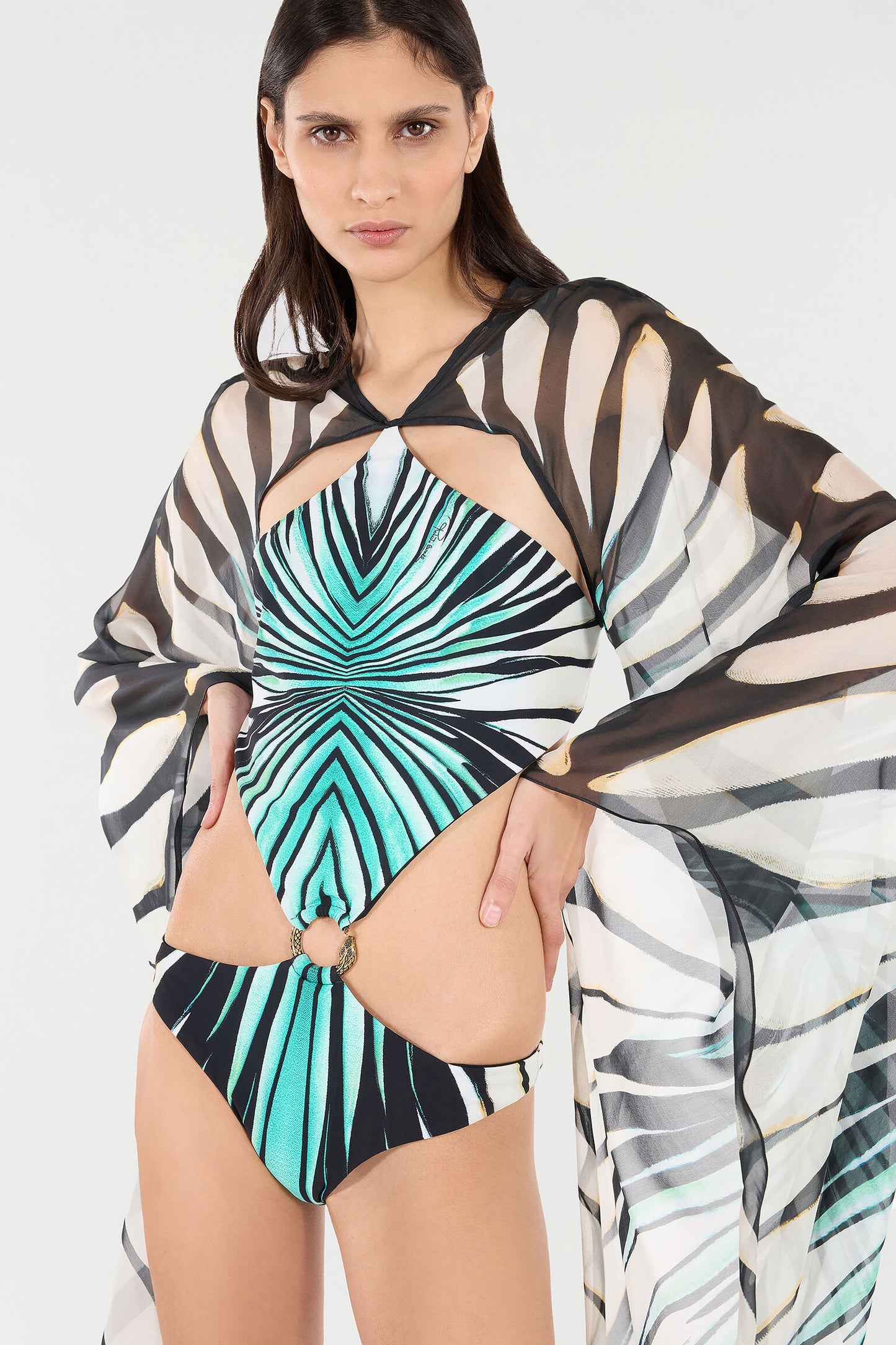 Ray of Sea Print Swimsuit