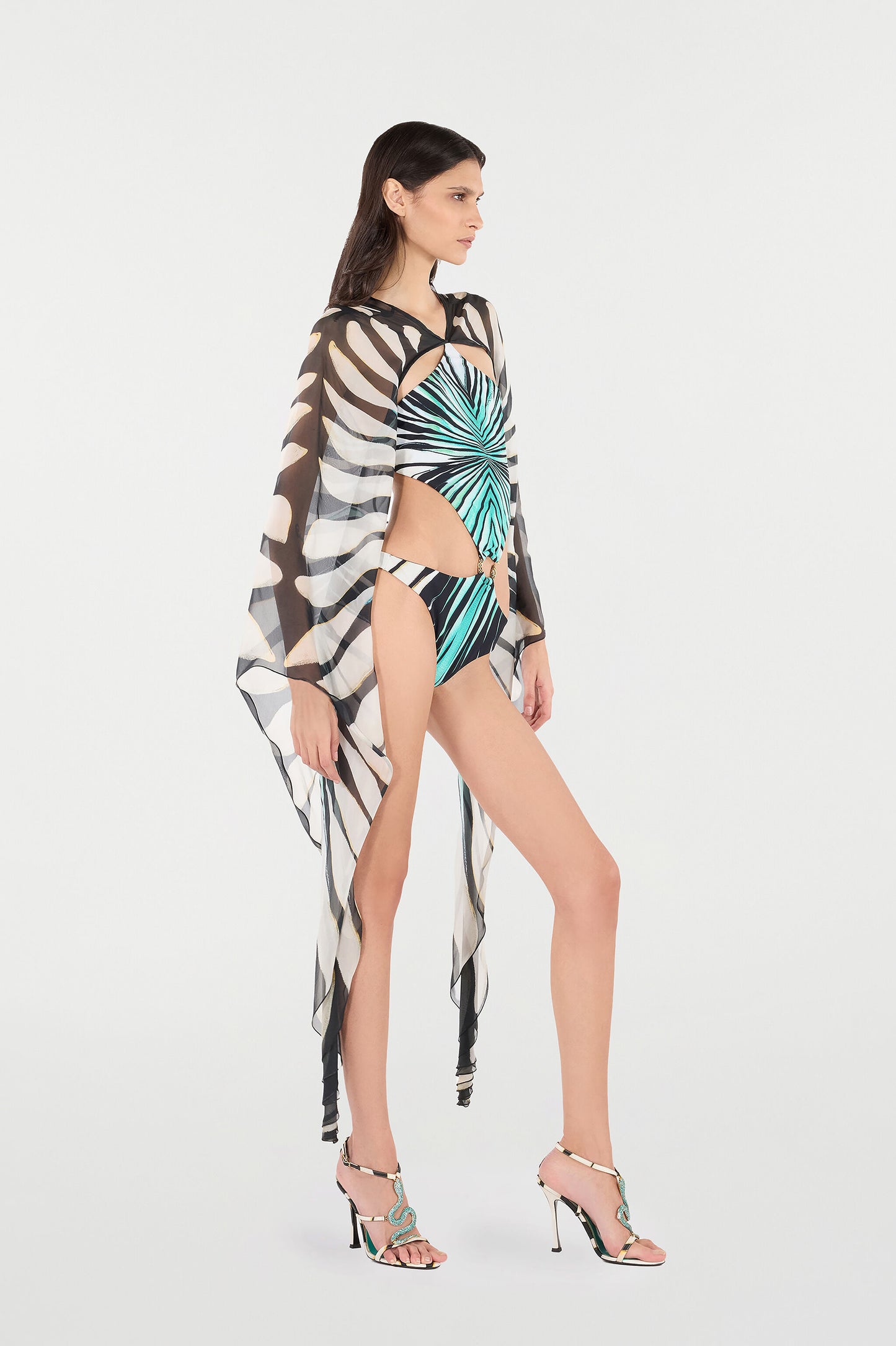 Ray of Sea Print Swimsuit