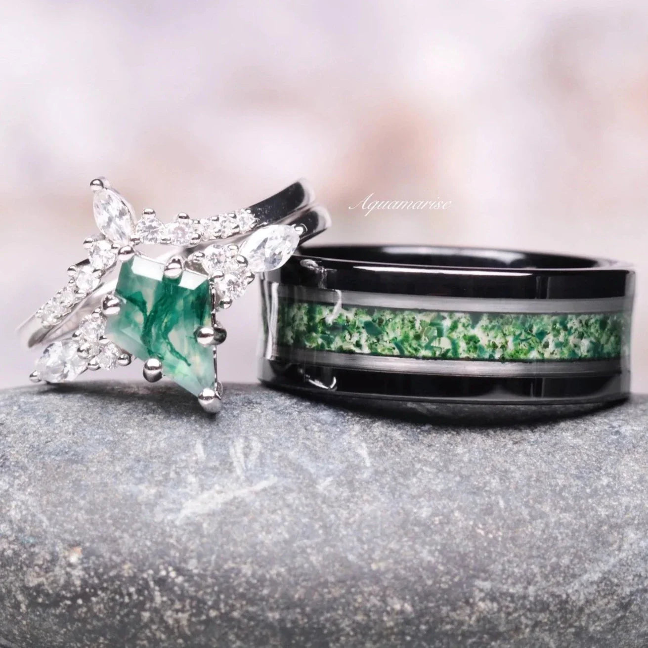 Skye Kite™ Moss Agate Couples Ring