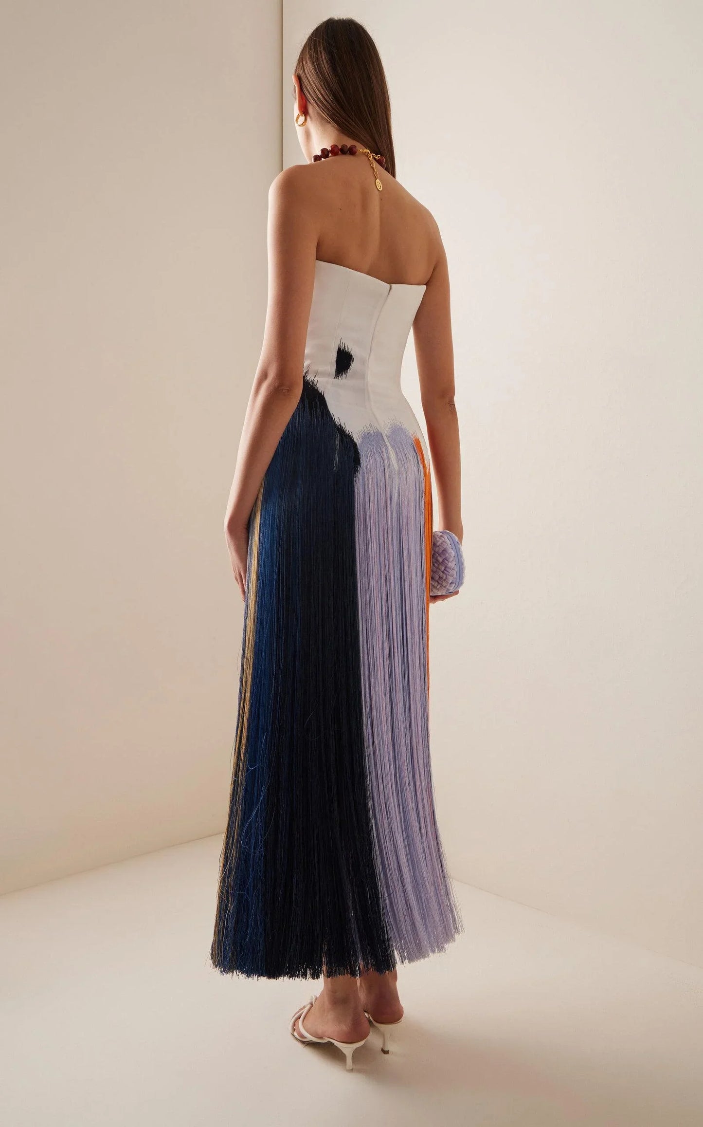 Brushstroke Fringe Cocktail Dress