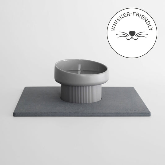 Elevated Cat Bowl + Stone Base