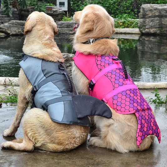 Mermaid Shark Dog Life Vest for Swimming
