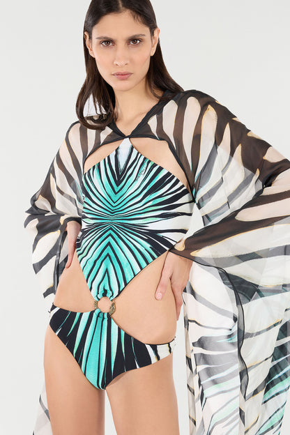 Ray of Sea Print Swimsuit