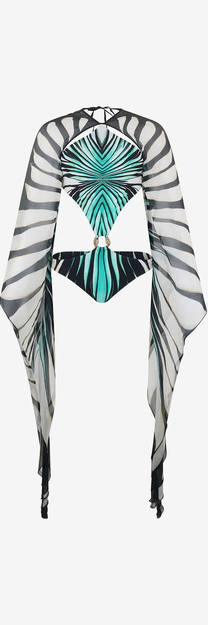 Ray of Sea Print Swimsuit
